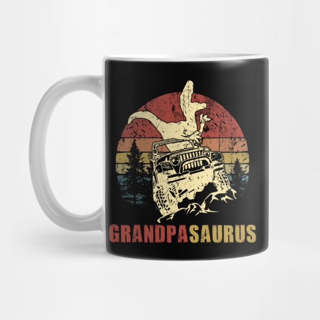 Vintage Jeep T-Shirt GrandpaSaurus Jeep Dad Gift by Lones Eiless